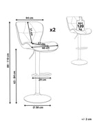 Set of 2 Bar Chairs VALETTA Faux Leather Swivel Black