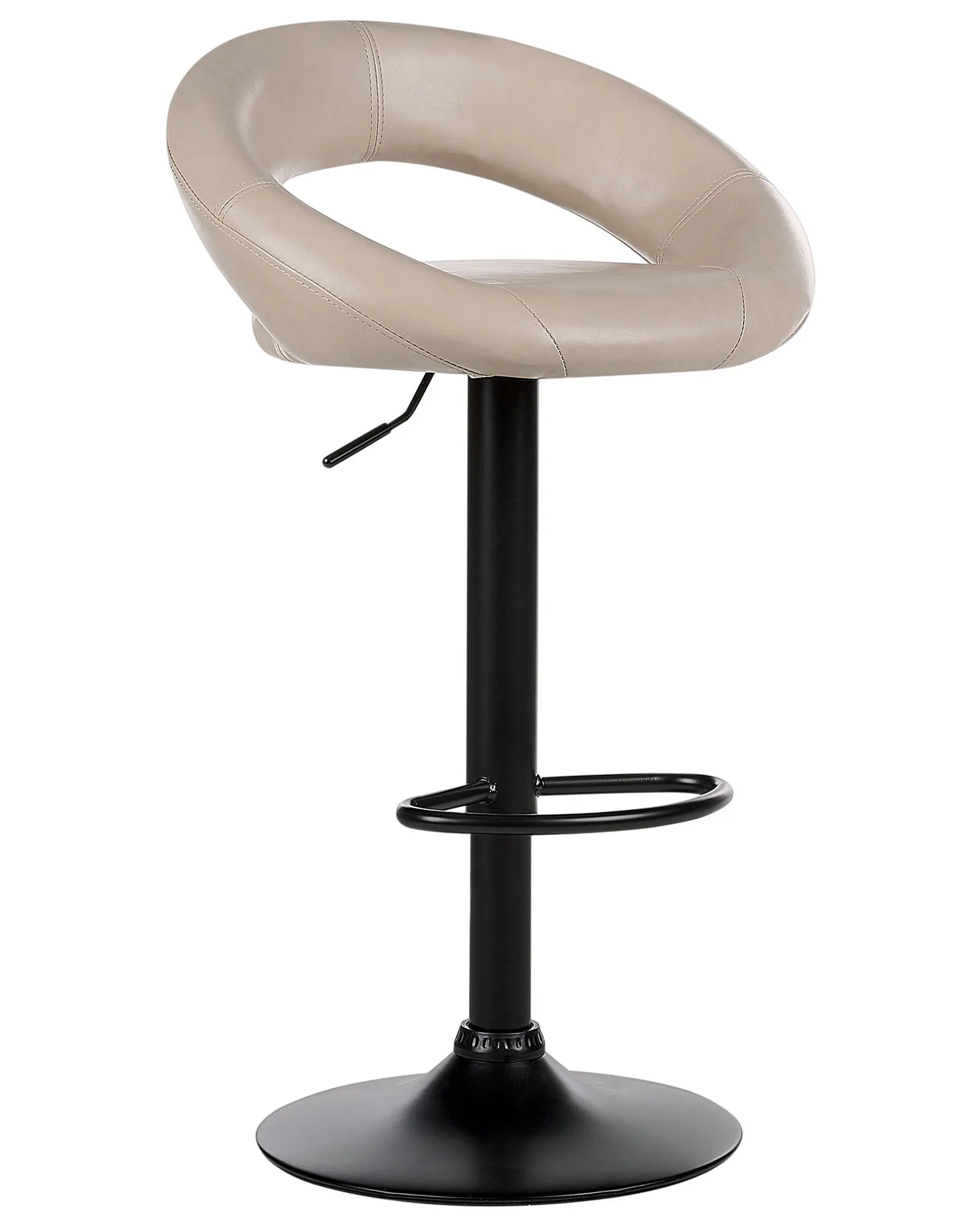 Set of 2 Bar Chairs PEORIA Faux Leather Swivel Light Beige