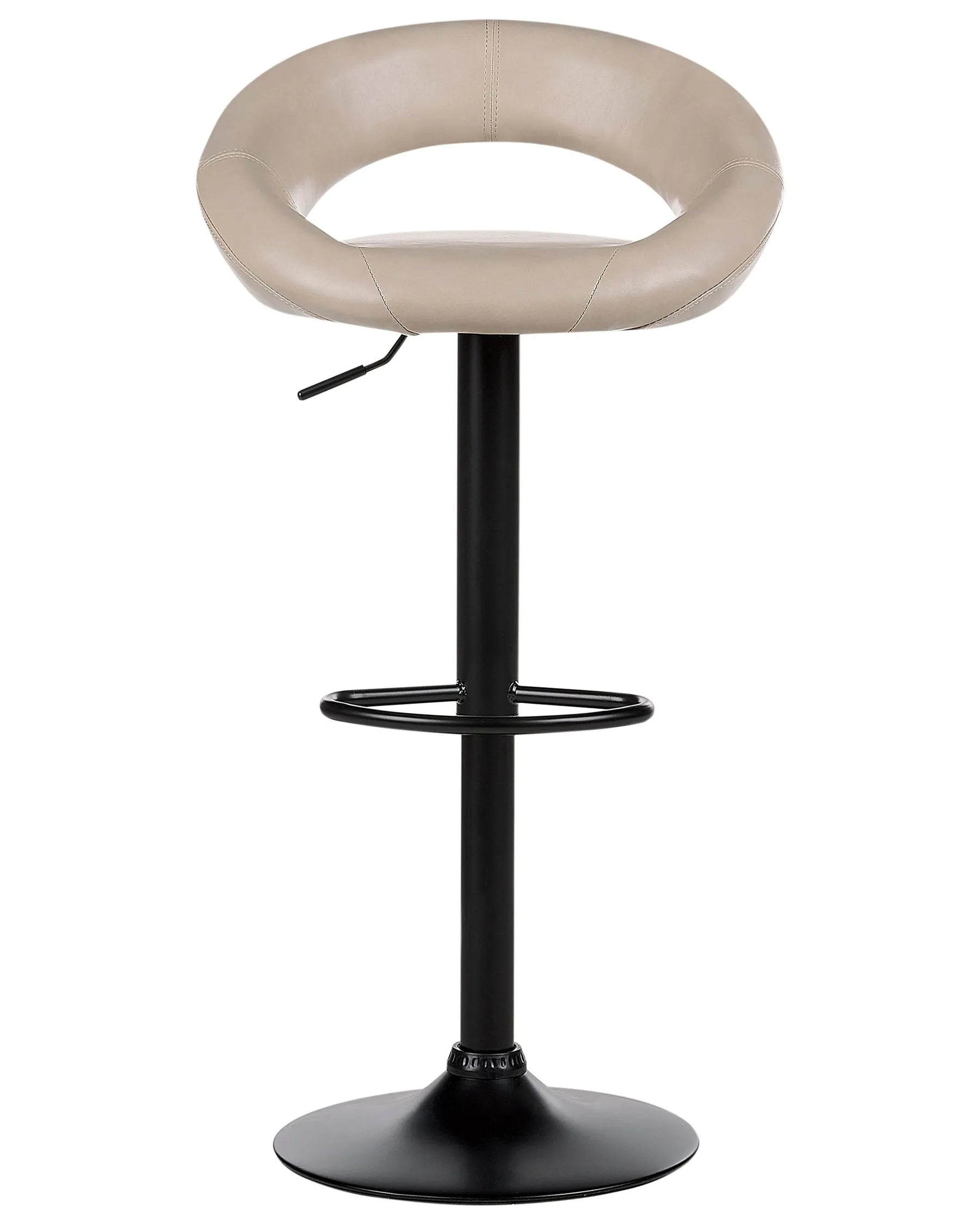 Set of 2 Bar Chairs PEORIA Faux Leather Swivel Light Beige