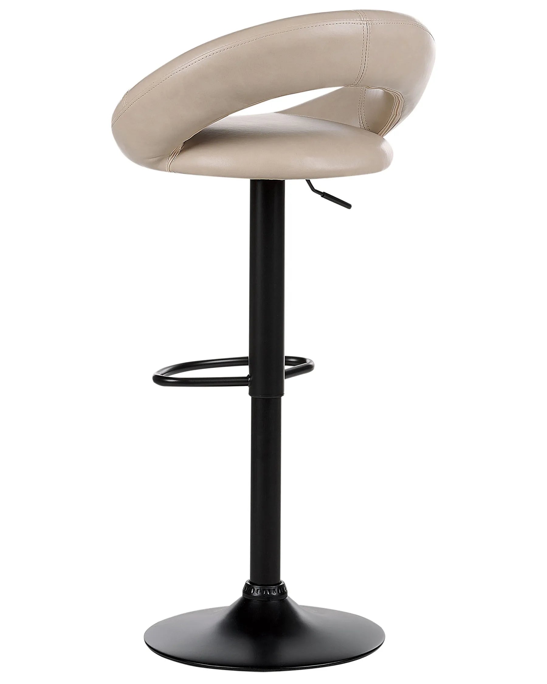 Set of 2 Bar Chairs PEORIA Faux Leather Swivel Light Beige