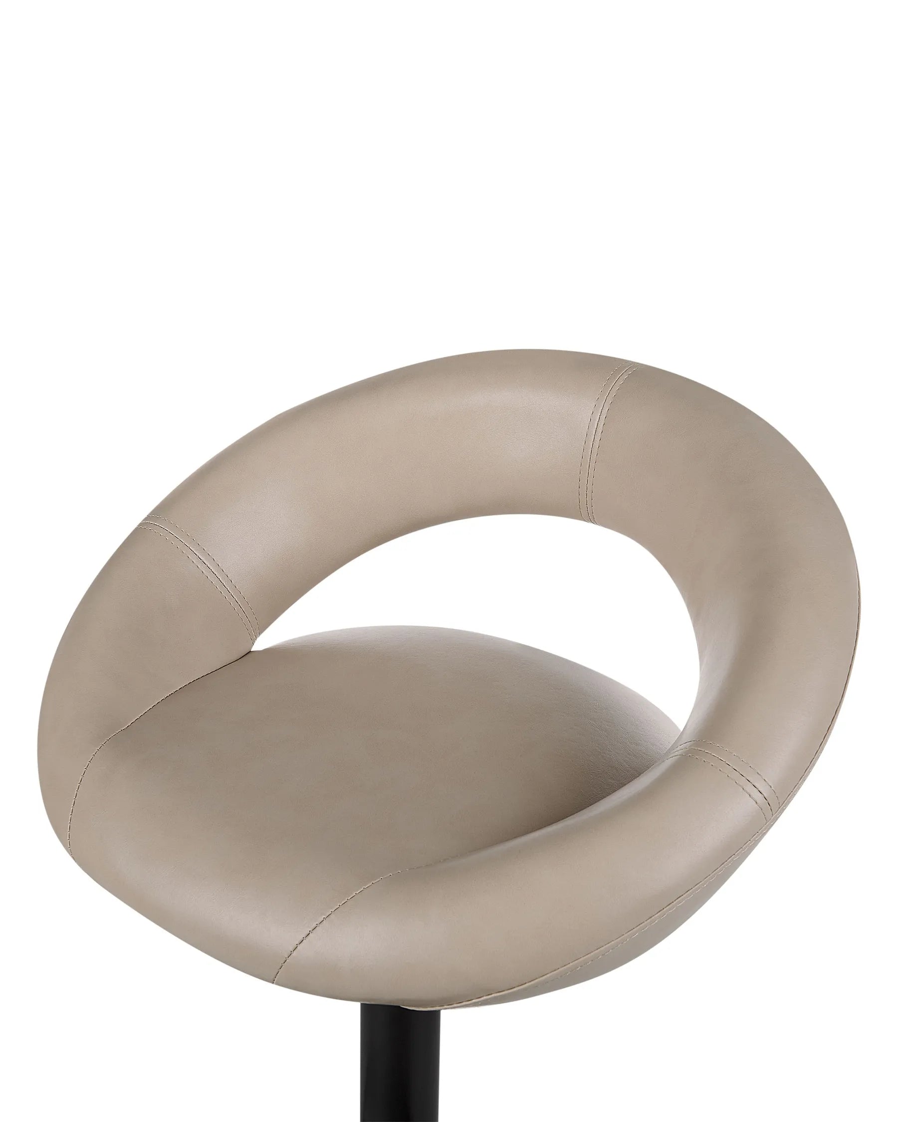 Set of 2 Bar Chairs PEORIA Faux Leather Swivel Light Beige