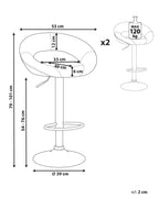 Set of 2 Bar Chairs PEORIA Faux Leather Swivel Light Beige