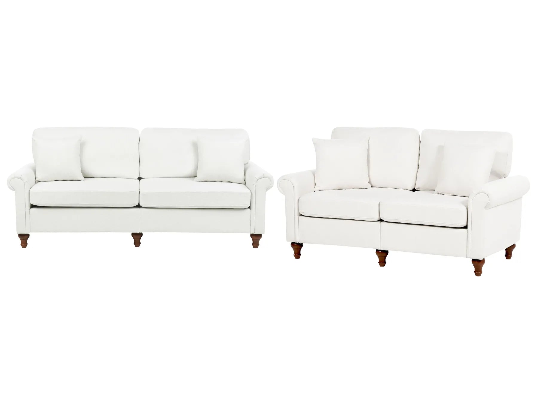 Living Room Set 5 Seater GINNERUP Fabric Off-White