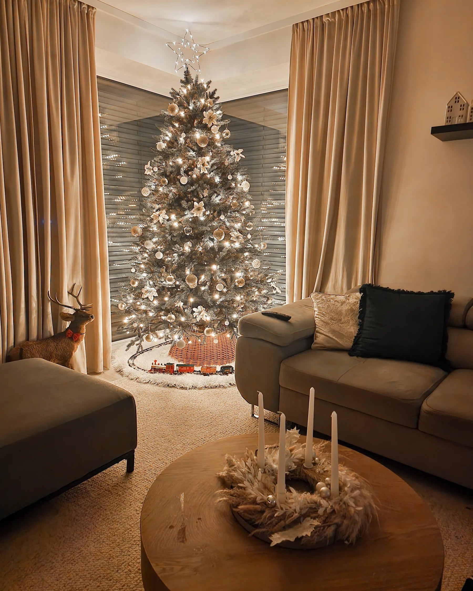 Ottoman ROVIGO Fabric Grey