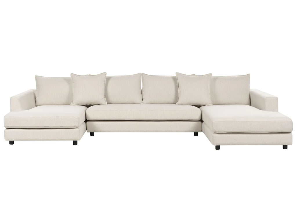 Corner Sofa 5 Seater LILVIKEN Fabric Light Beige