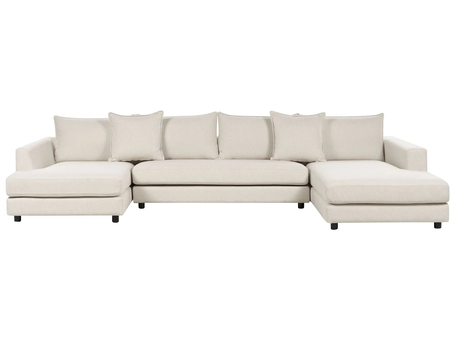 Corner Sofa 5 Seater LILVIKEN Fabric Light Beige
