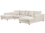 Corner Sofa 5 Seater LILVIKEN Fabric Light Beige
