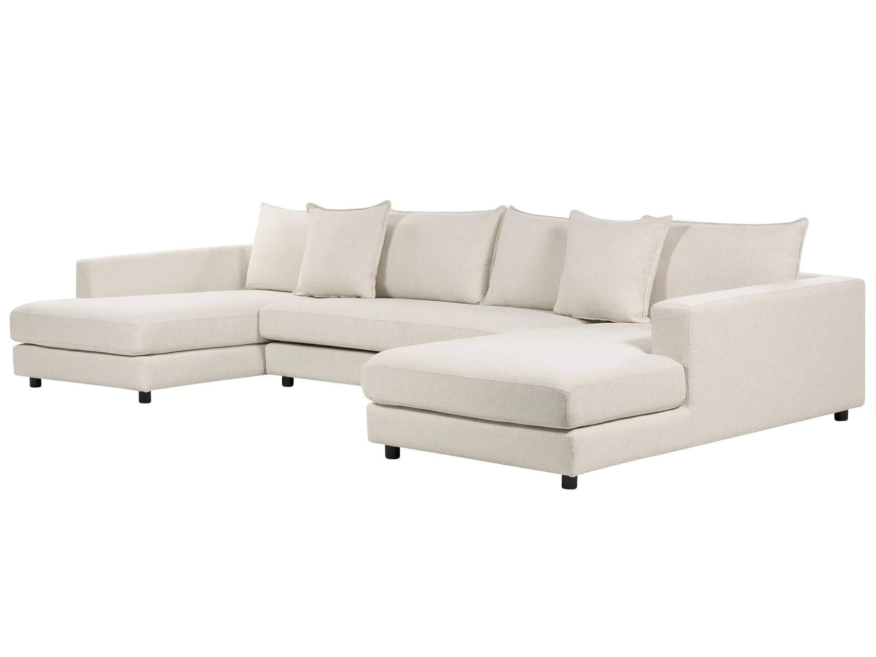 Corner Sofa 5 Seater LILVIKEN Fabric Light Beige