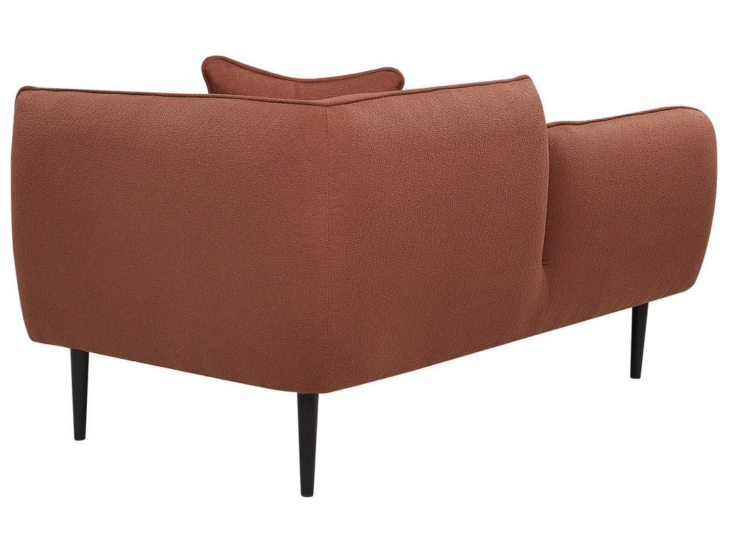 Right-Hand Chaise Lounge CHEVANNES Boucle Dark Red