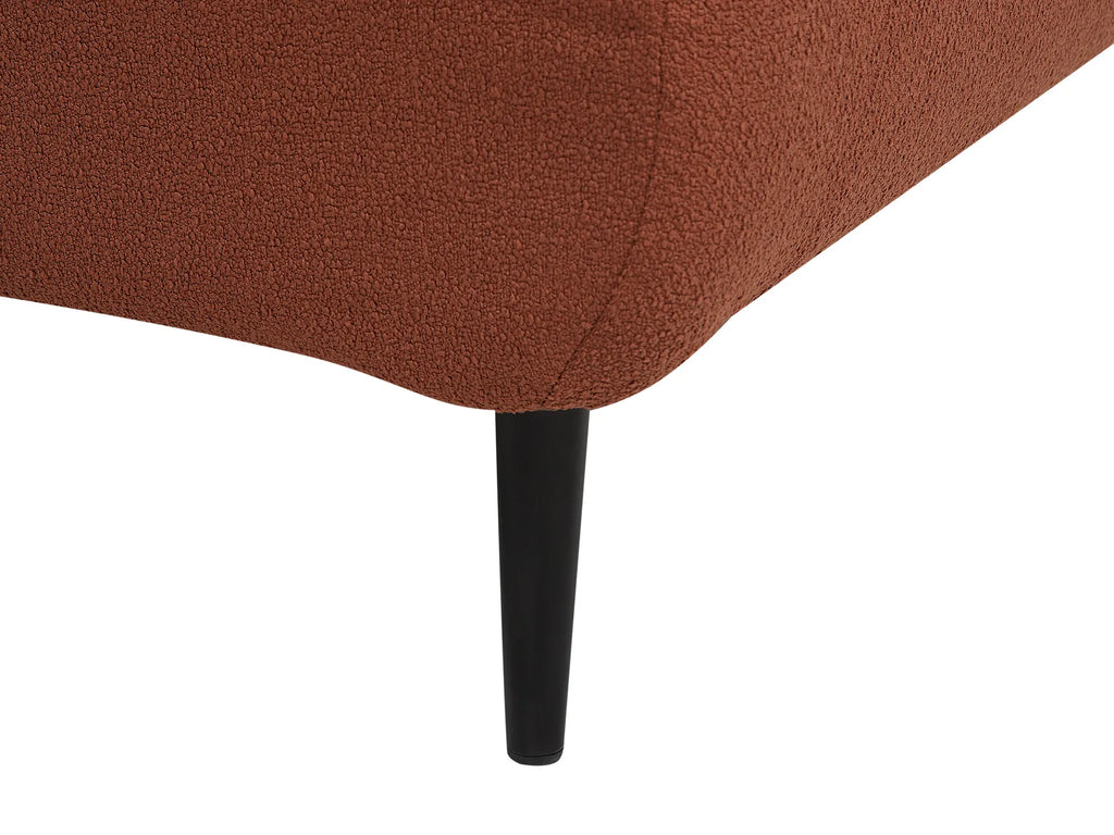 Right-Hand Chaise Lounge CHEVANNES Boucle Dark Red