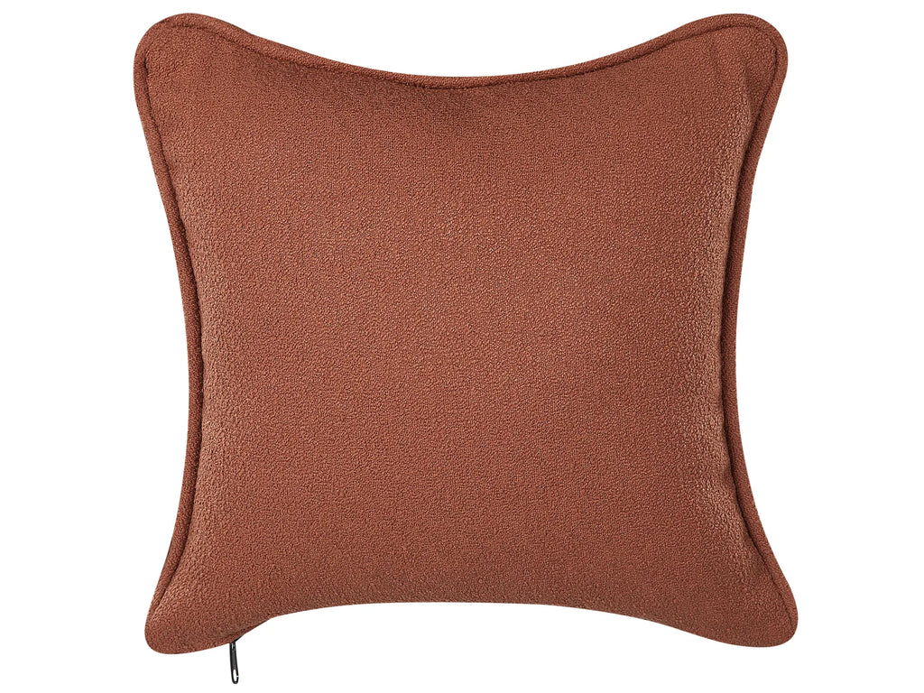 Right-Hand Chaise Lounge CHEVANNES Boucle Dark Red