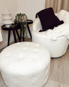 Pouffe TAMPA Boucle White
