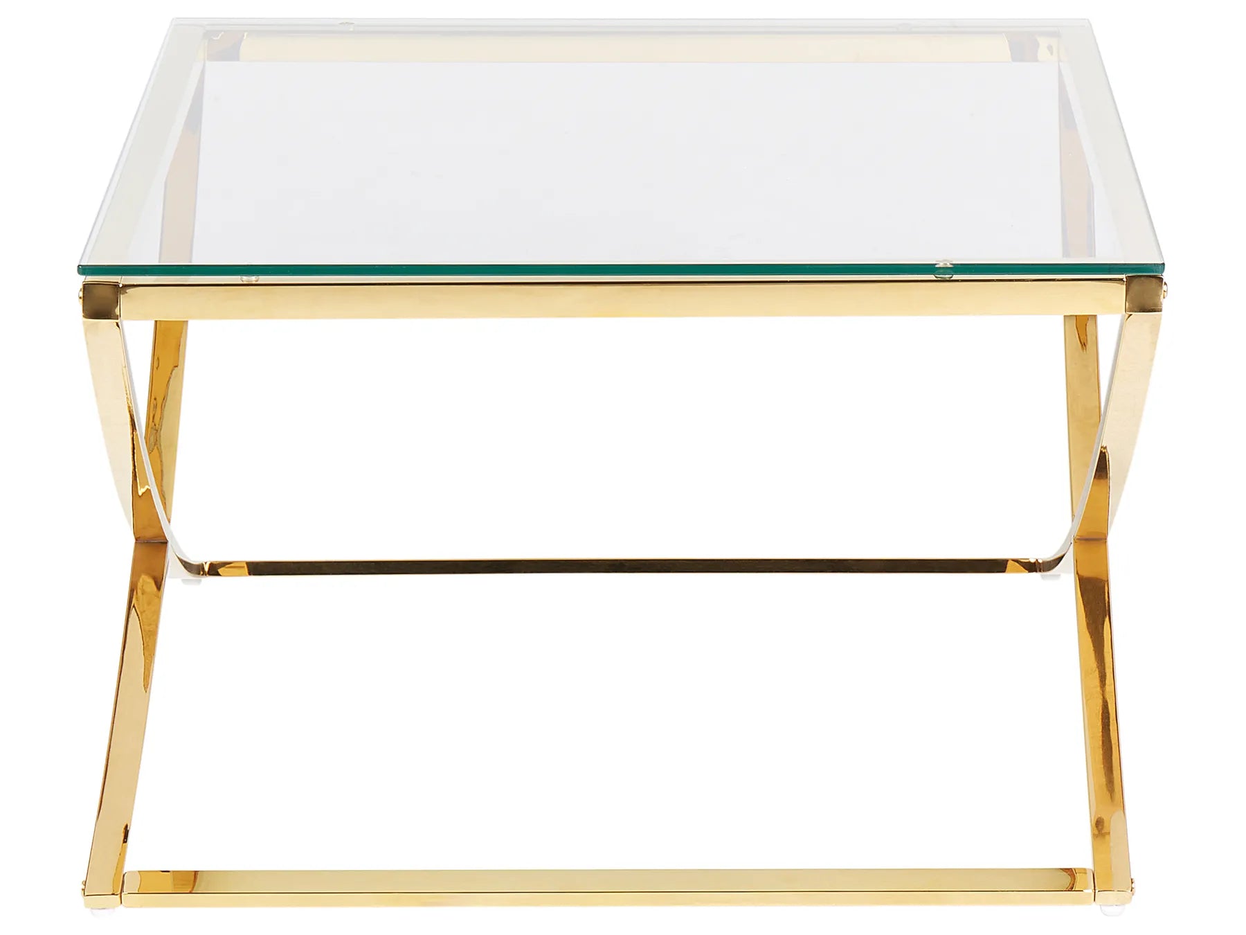 Coffee Table RINGGOLD Tempered Glass Gold