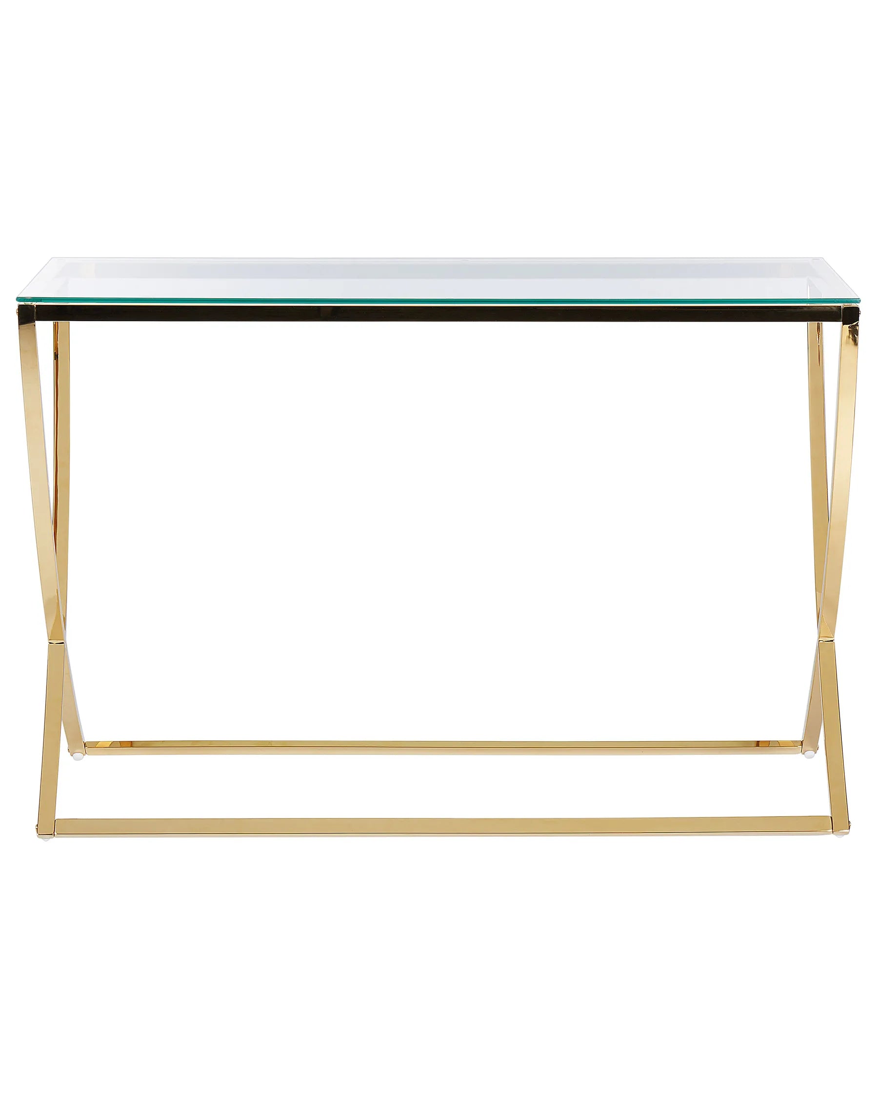 Console Table RINGGOLD Tempered Glass Gold