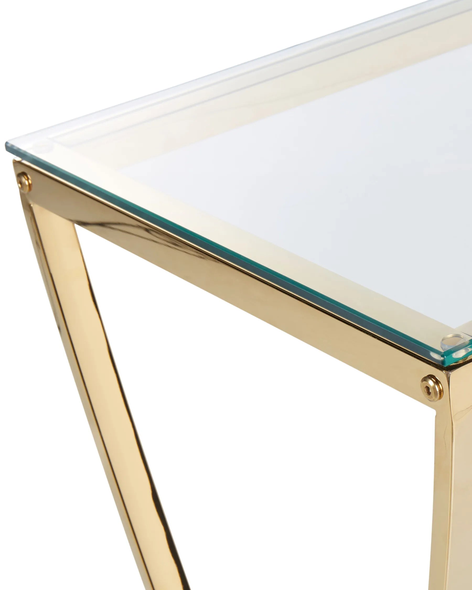 Console Table RINGGOLD Tempered Glass Gold