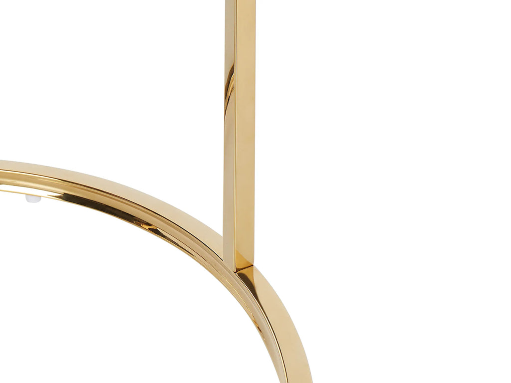 Set of 2 Coffee Tables GRANGE Tempered Glass Gold