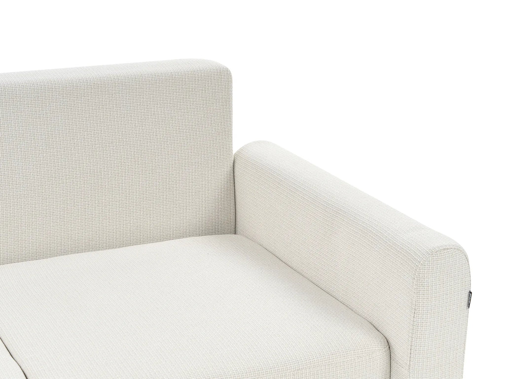 Corner Sofa Bed 3 Seater SIRO Fabric Light Beige with Storage Right Hand