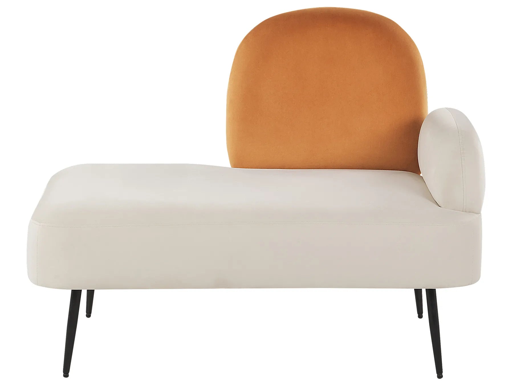 Right-Hand Chaise Lounge ARCEY Velvet Orange