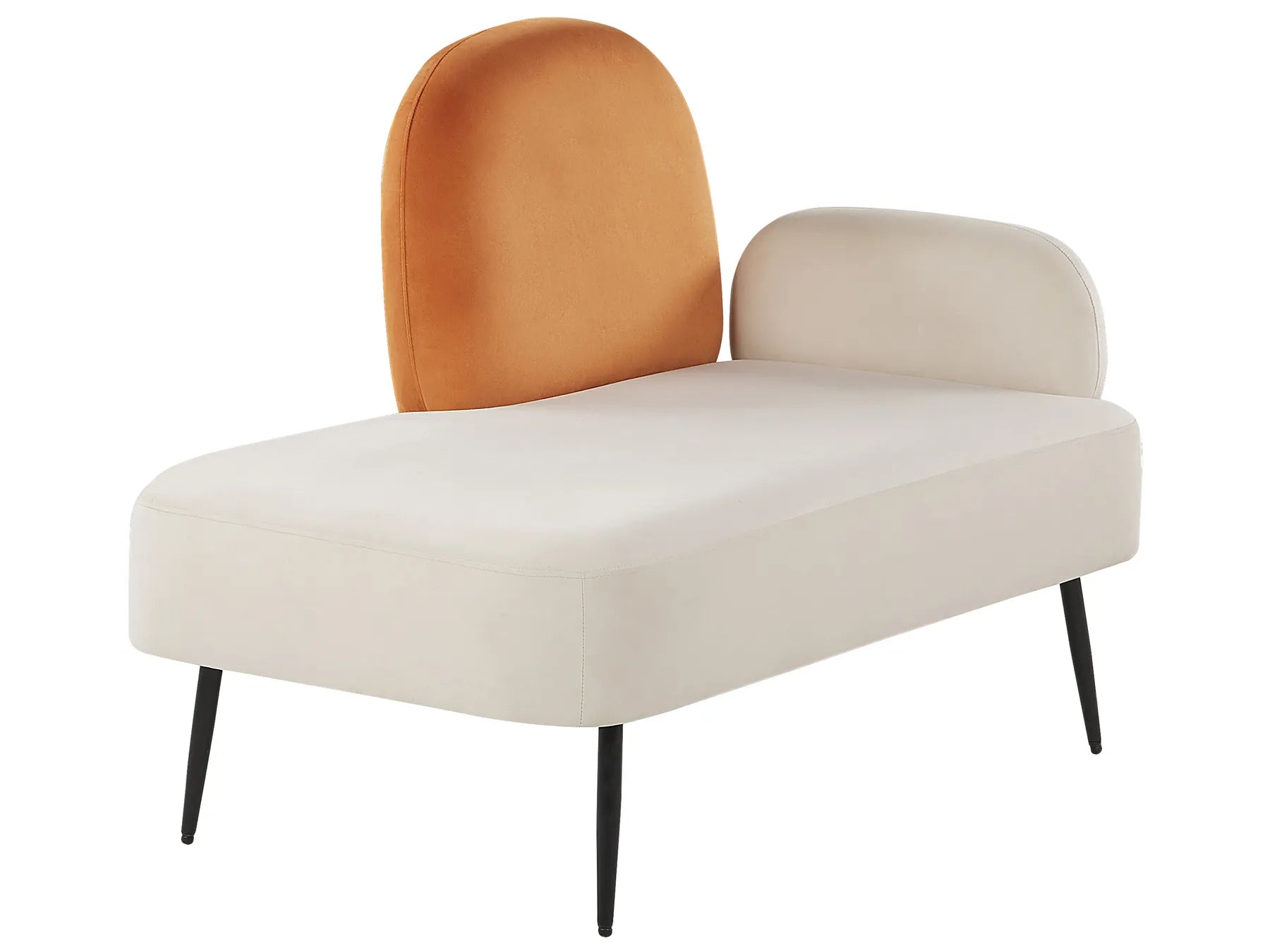 Right-Hand Chaise Lounge ARCEY Velvet Orange