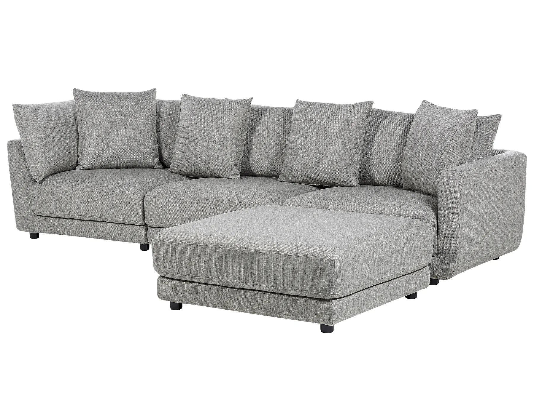 Sofa 3 Seater SIGTUNA Fabric Light Grey with Ottoman