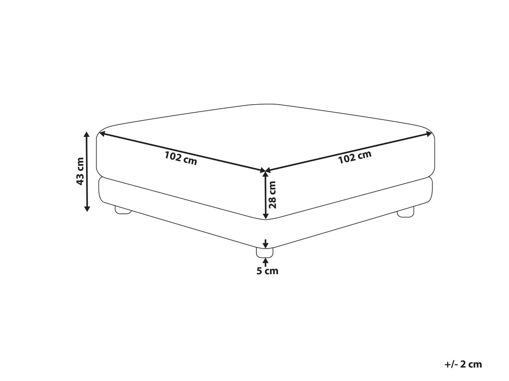 Ottoman SIGTUNA Fabric Light Grey