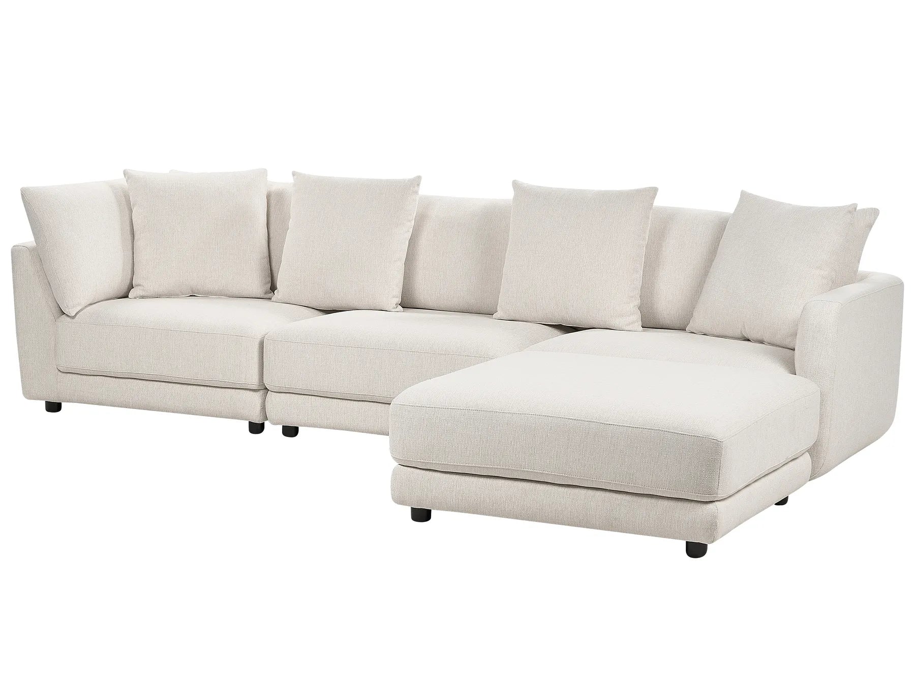 Sofa 3 Seater SIGTUNA Fabric Off-White with Ottoman