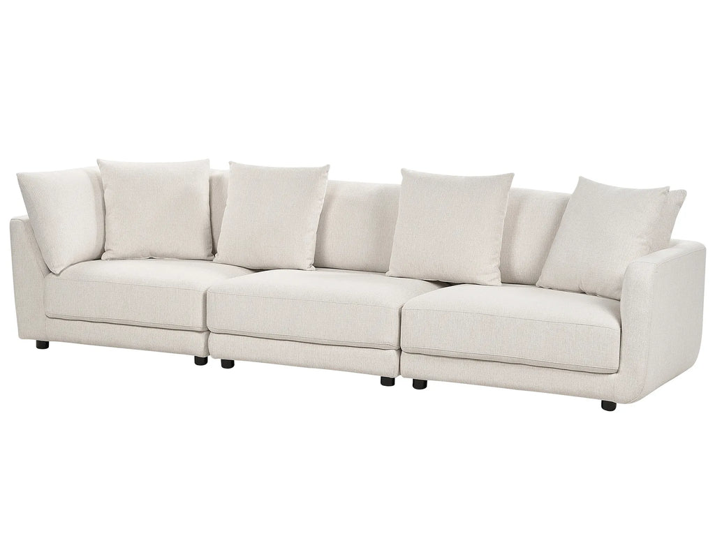 Sofa 3 Seater SIGTUNA Fabric Off-White with Ottoman