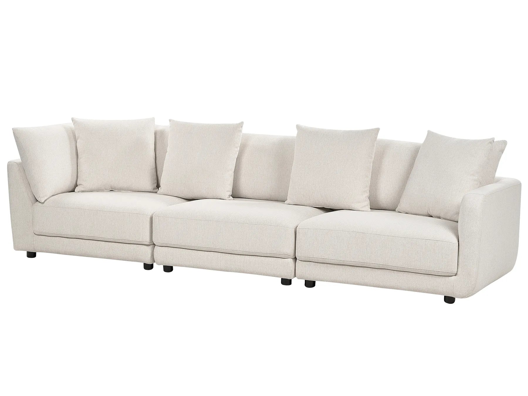 Sofa 3 Seater SIGTUNA Fabric Off-White with Ottoman