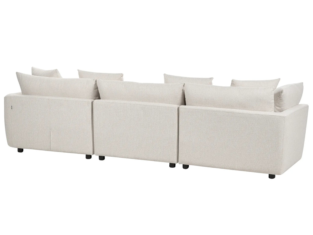 Sofa 3 Seater SIGTUNA Fabric Off-White with Ottoman