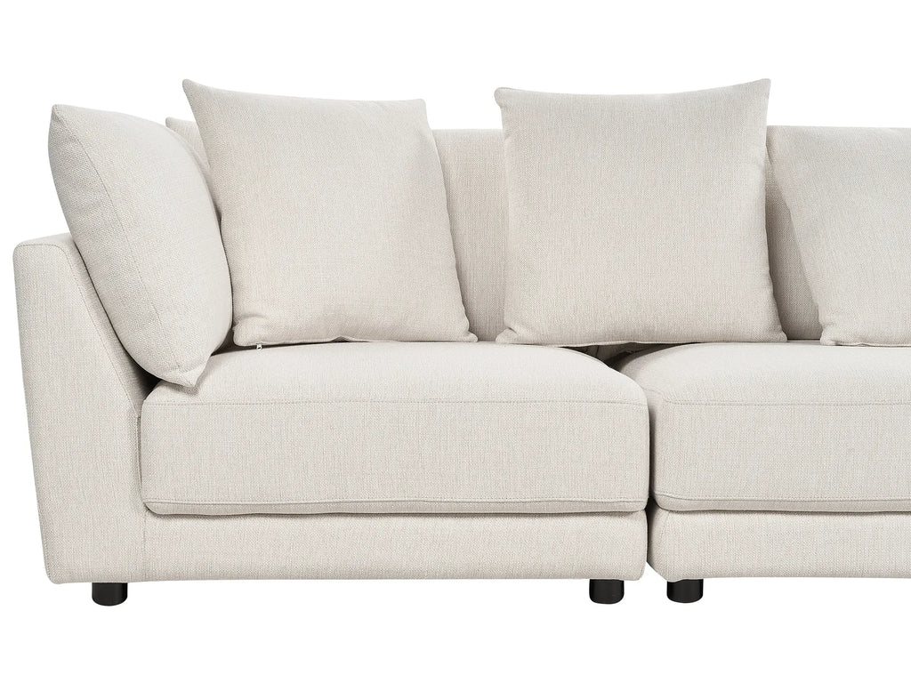 Sofa 3 Seater SIGTUNA Fabric Off-White with Ottoman