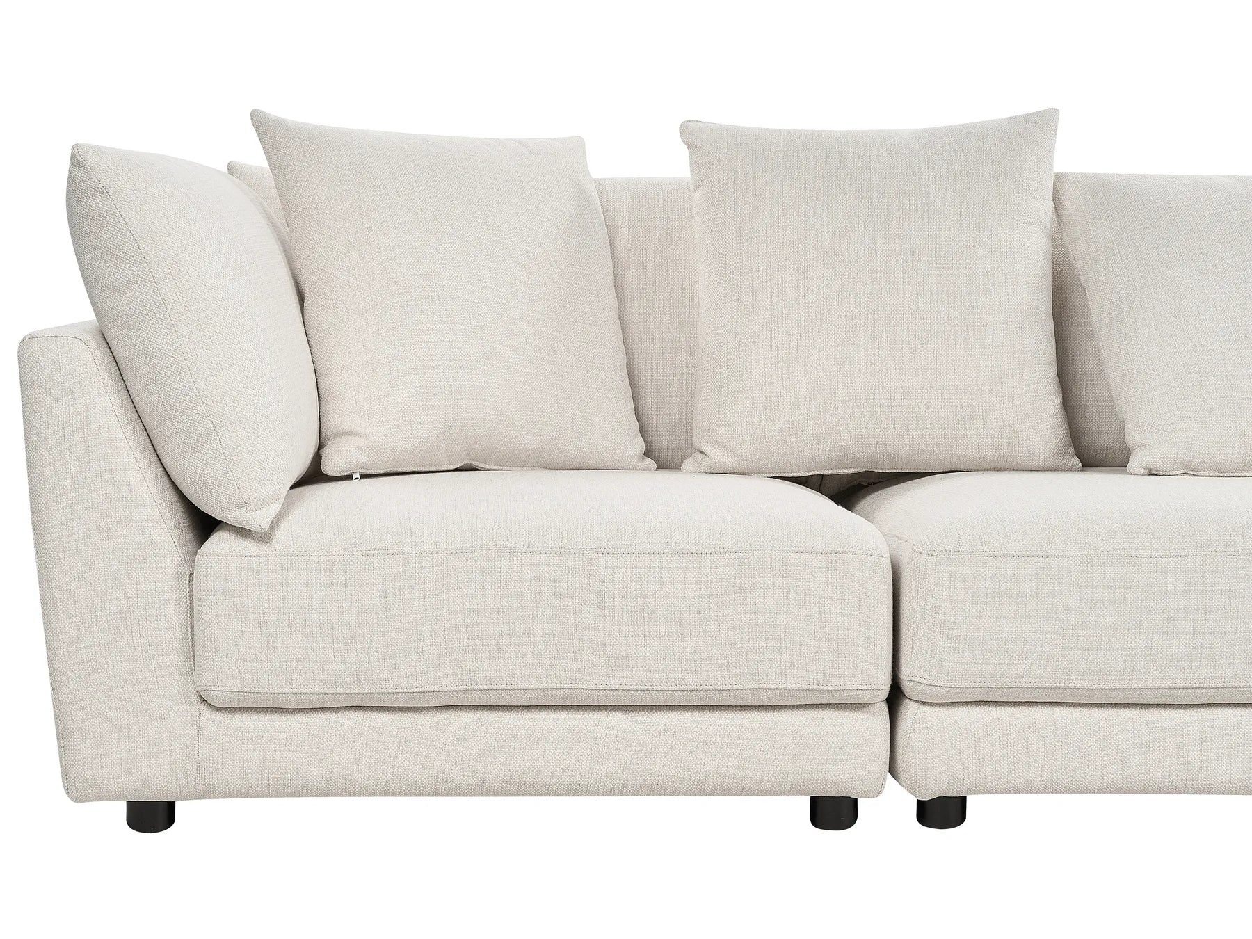 Sofa 3 Seater SIGTUNA Fabric Off-White with Ottoman