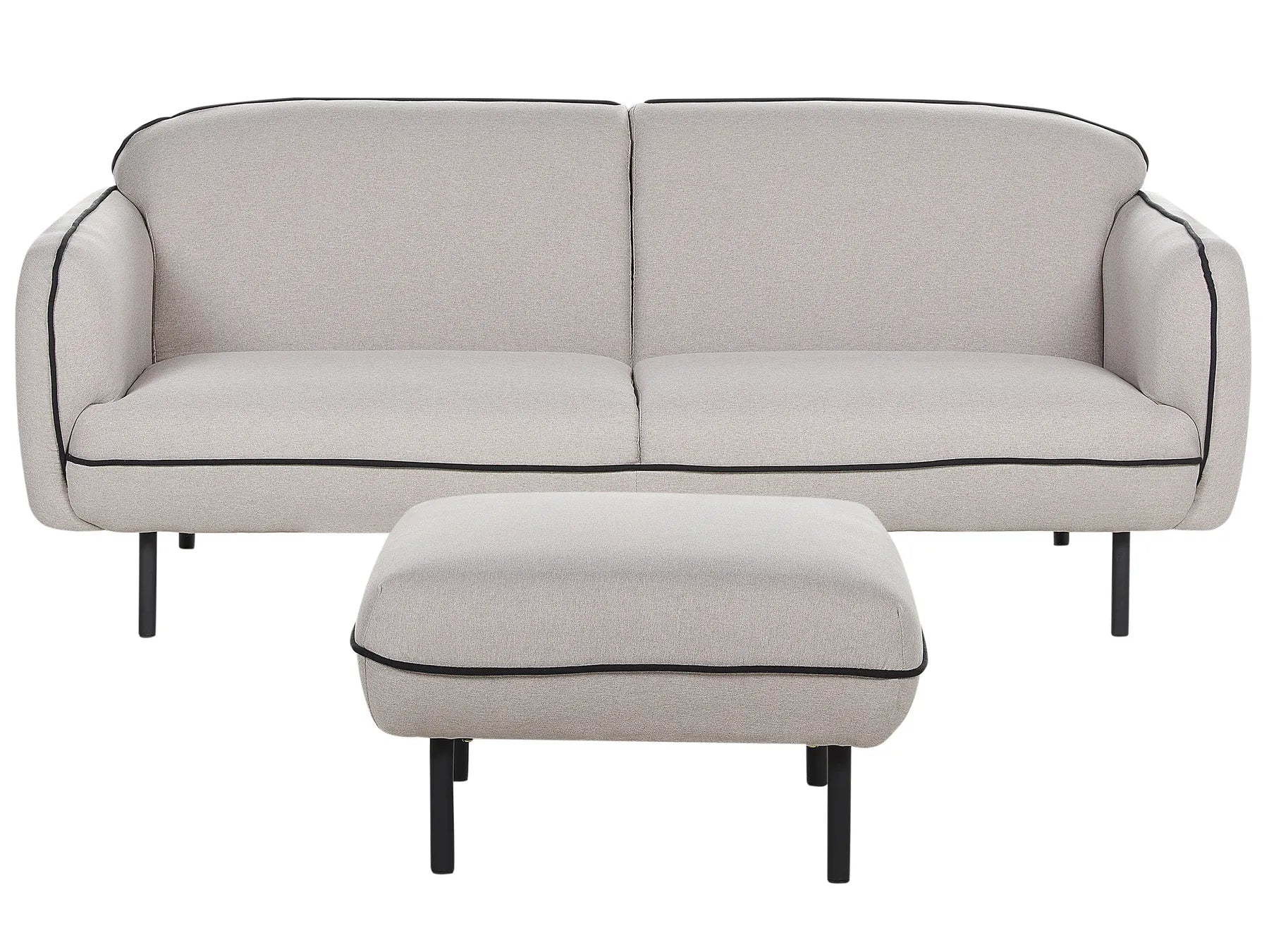 Sofa 3 Seater TONSBERG Fabric Light Grey with Ottoman
