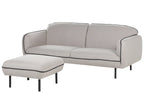 Sofa 3 Seater TONSBERG Fabric Light Grey with Ottoman
