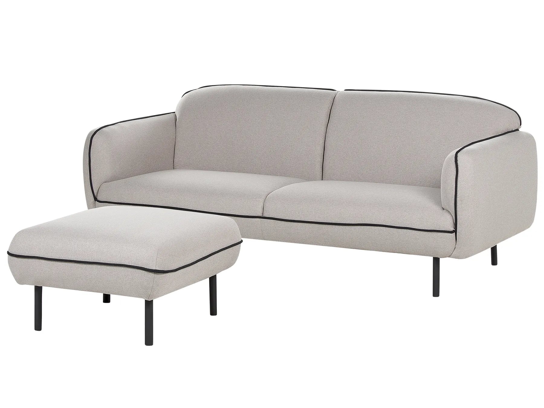 Sofa 3 Seater TONSBERG Fabric Light Grey with Ottoman