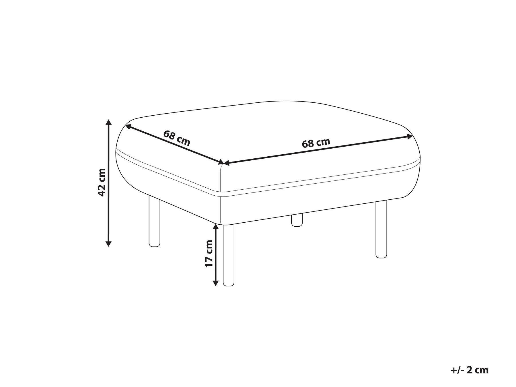 Ottoman TONSBERG Fabric Grey