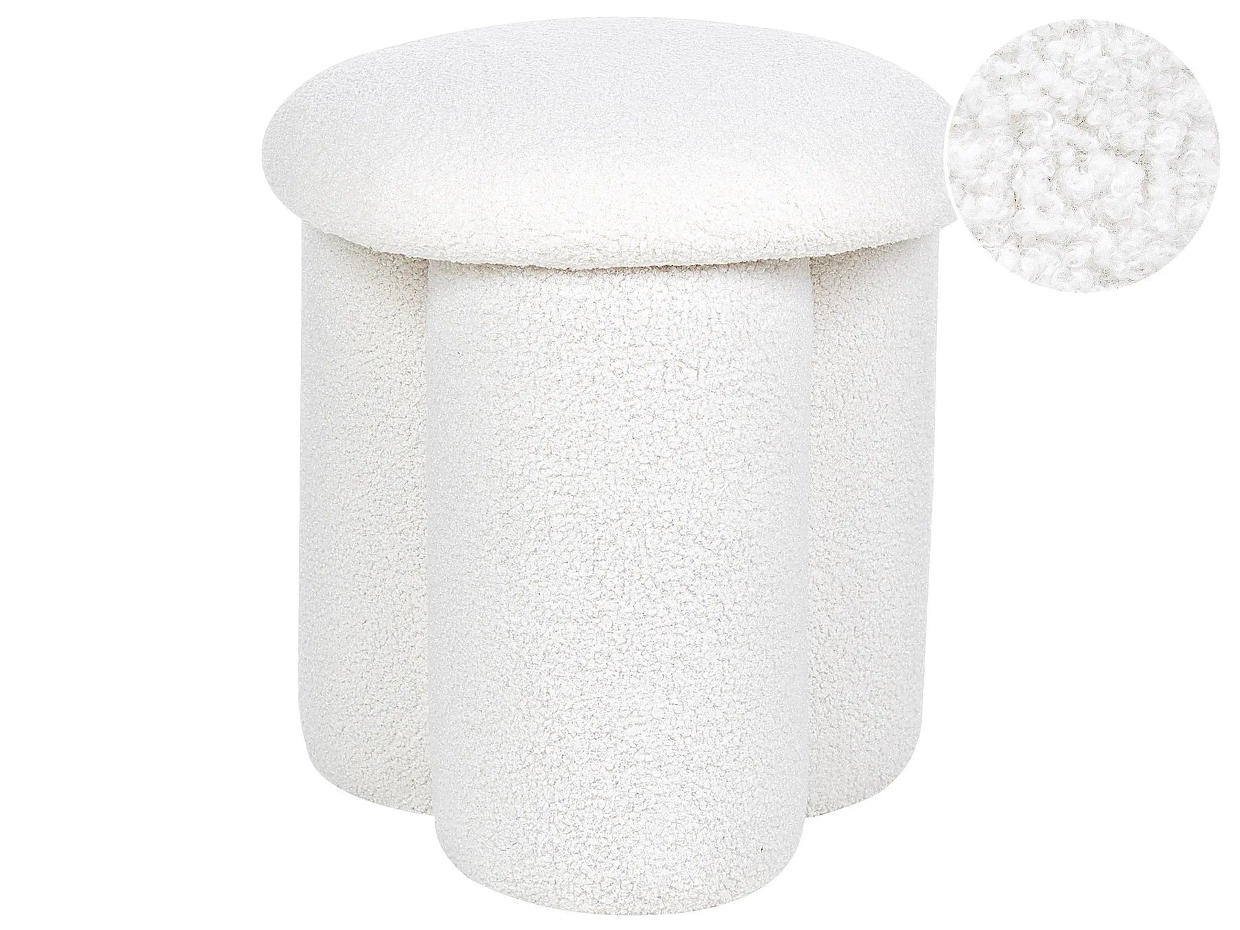 Pouffe CARRINGTON Boucle Off-White