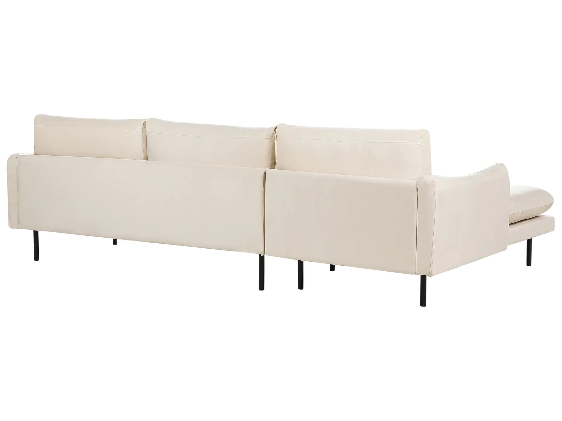 Corner Sofa 4 Seater VINTERBRO Velvet Light Beige Right Hand