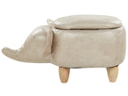 Storage Animal Stool ELEPHANT Faux Leather Taupe