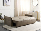 Sofa Bed 3 Seater KRAMA Fabric Brown with Storage