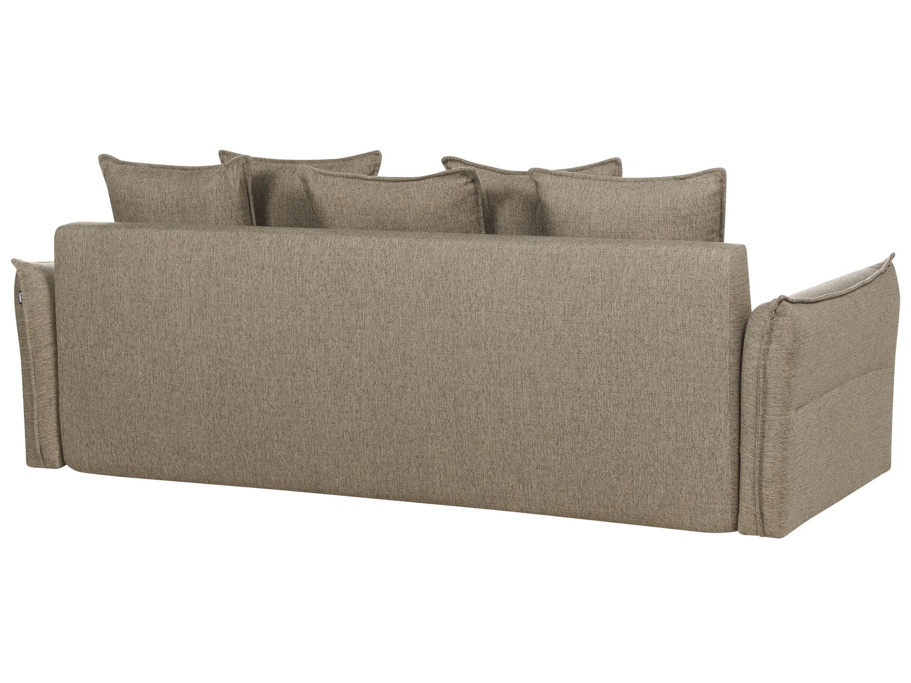 Sofa Bed 3 Seater KRAMA Fabric Brown with Storage
