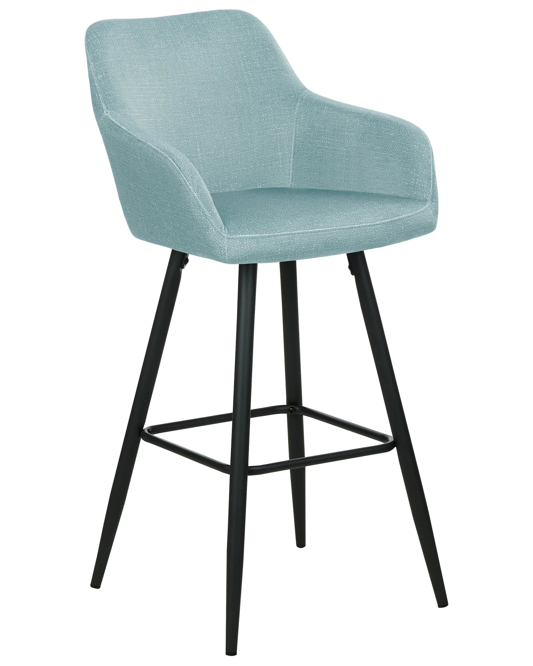 Set of 2 Bar Chairs CASMALIA Velvet Light Blue
