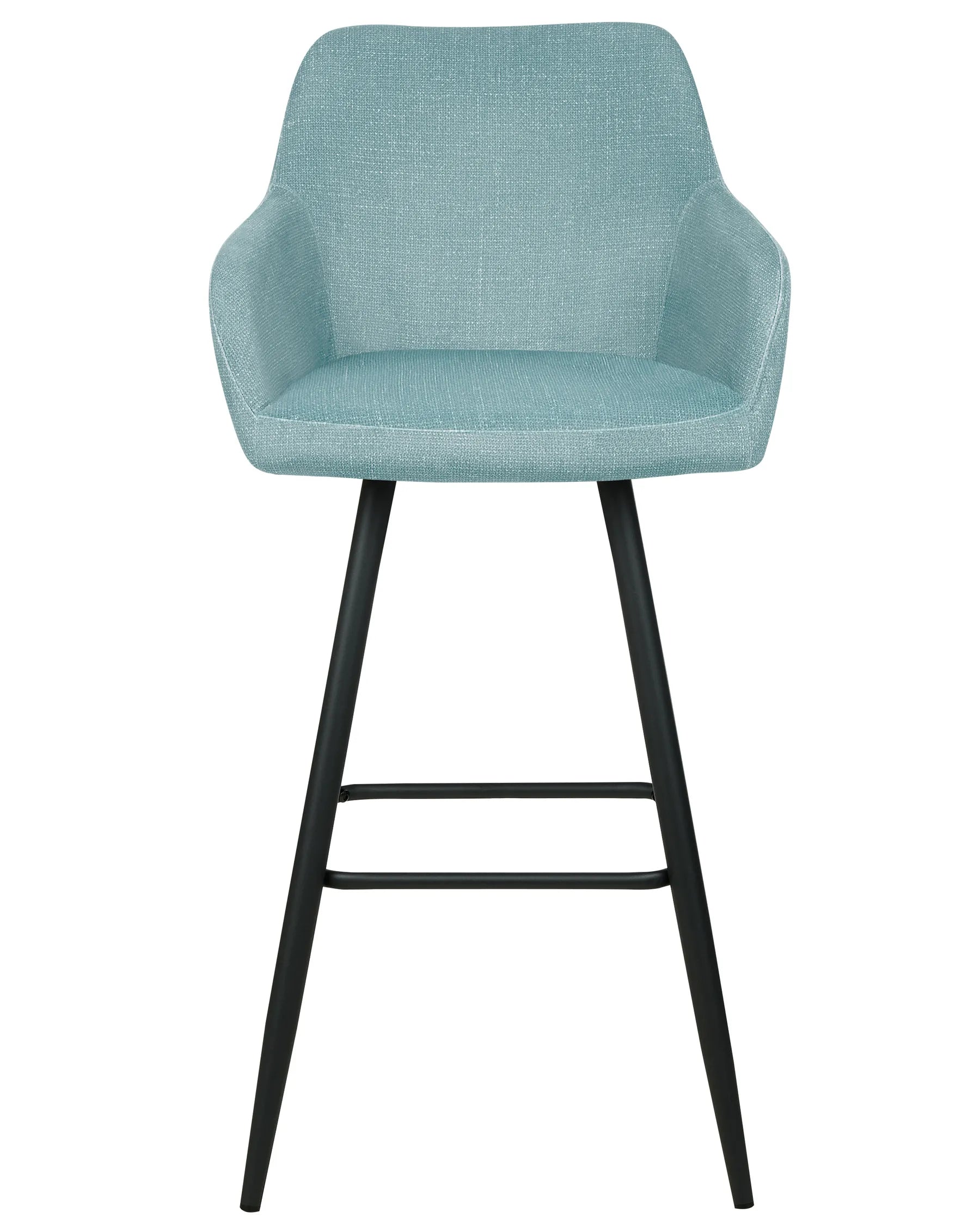 Set of 2 Bar Chairs CASMALIA Velvet Light Blue