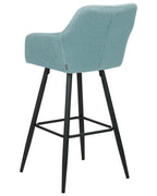 Set of 2 Bar Chairs CASMALIA Velvet Light Blue