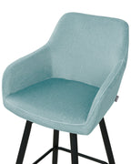 Set of 2 Bar Chairs CASMALIA Velvet Light Blue