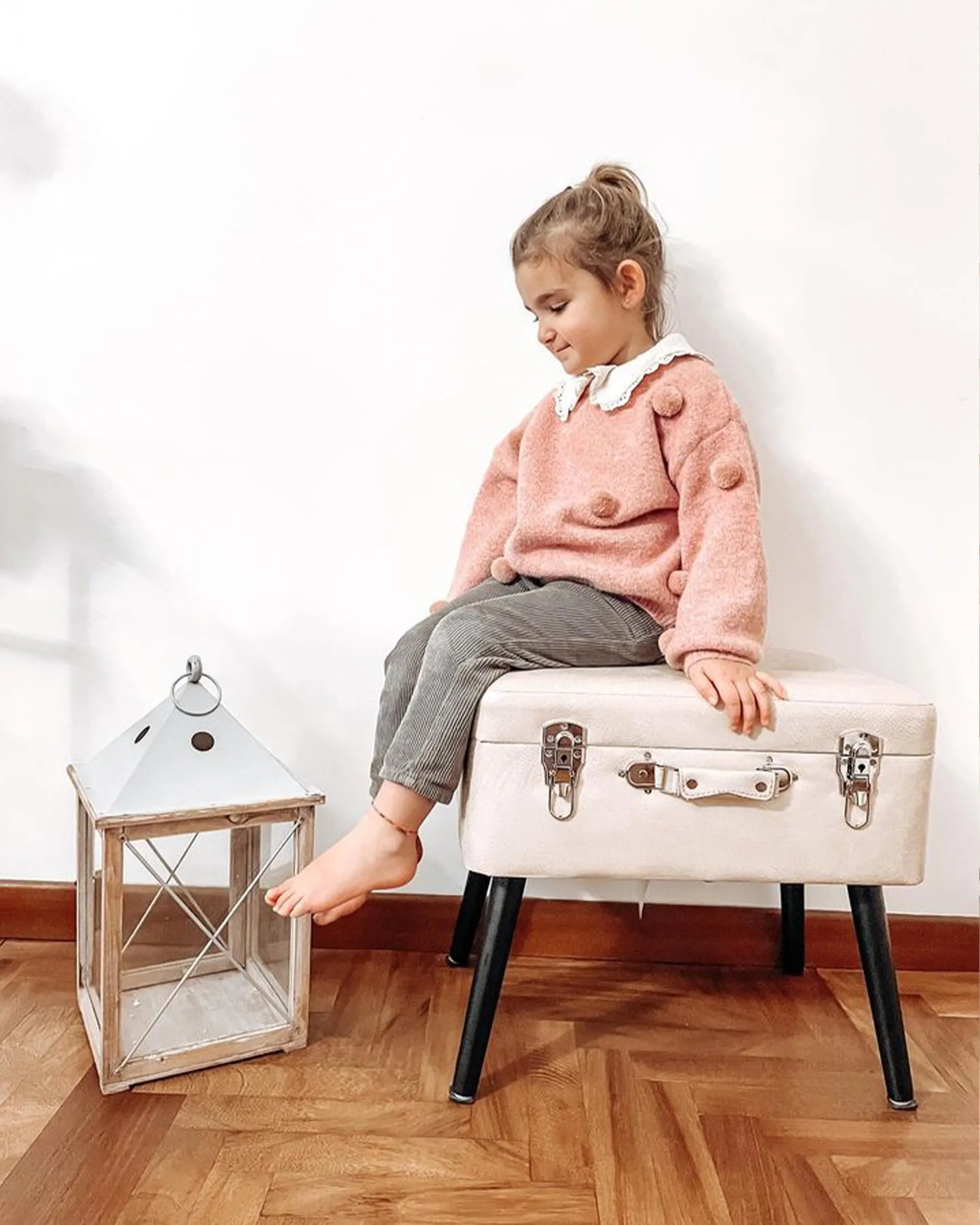 Storage Stool MALLARD Faux Leather Beige