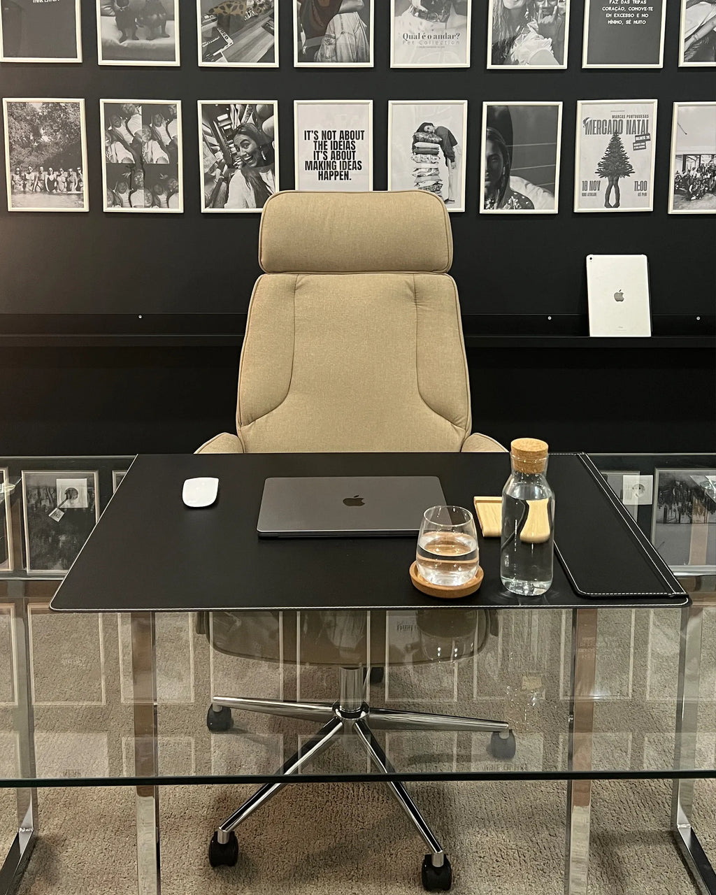 Dining Table ENVIA Silver 160 cm 90 cm Tempered Glass