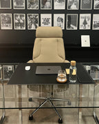 Dining Table ENVIA Silver 160 cm 90 cm Tempered Glass