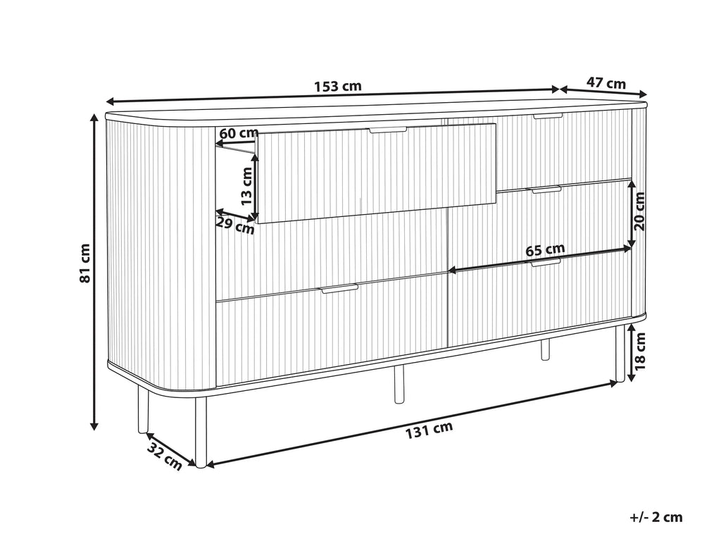 6 Drawer Chest BRADLEY Brown