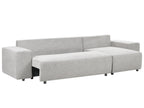 Corner Sofa Bed 3 Seater LUSPA Fabric Light Grey with Storage Left Hand