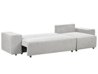 Corner Sofa Bed 3 Seater LUSPA Fabric Light Grey with Storage Left Hand